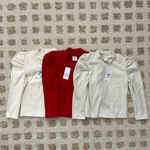 NWT Baby Gap Ribbed Puff Sleevd Turtleneck Lot 2T